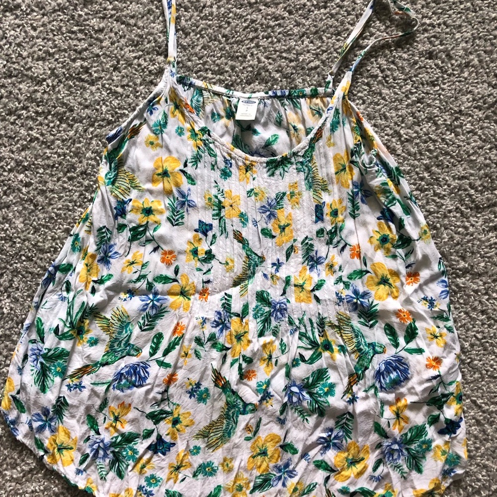 Old Navy Floral Camisole with Yellow and Green Accents